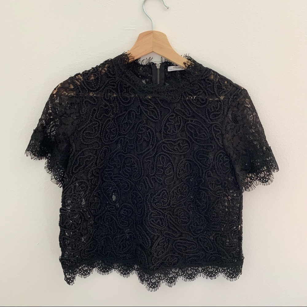 Zara Lace Zip Back Crop Top🖤
